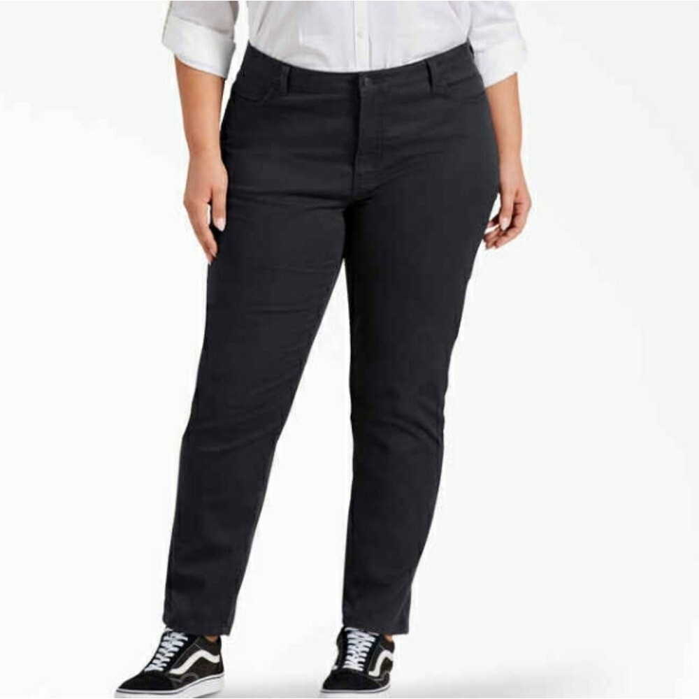 Dickies The Perfect Shape Black Skinny Uniform Chore Work Pants 24W Reg  Plus